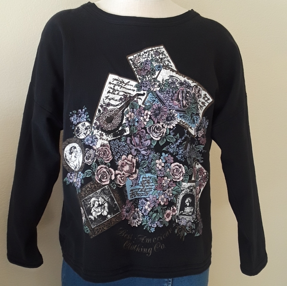 Vintage 80s Forenza Victorian Print Pullover